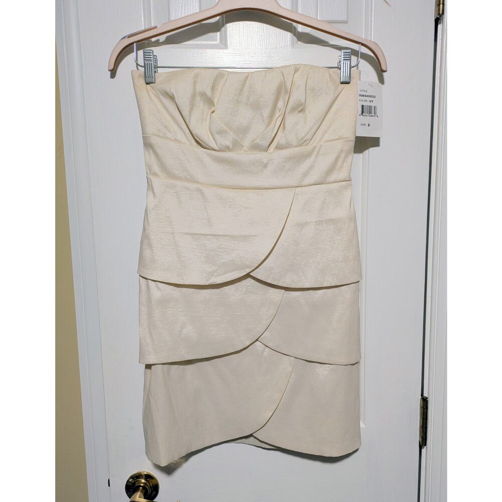 Wishes Wishes Wishes - Junior's Ivory Strapless Tiered Mini Dress - Sz 9 - NWT